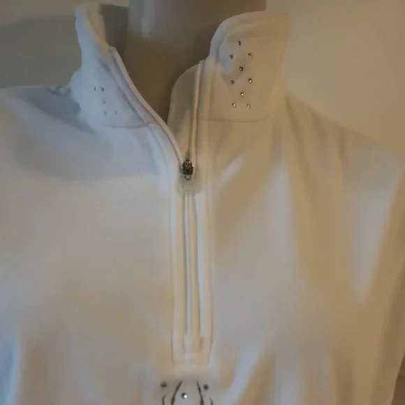 Womens Spyder White 1/4 Zip Fleece Pullover Jacket 16 * - Picture 5 of 10
